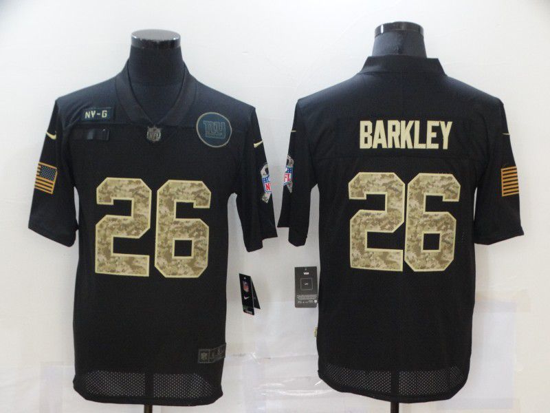 Men New York Giants 26 Barkley Black camo Lettering 2020 Nike NFL Jersey